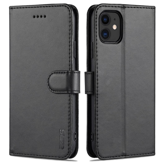 For iPhone 11 AZNS Skin Feel Calf Texture Horizontal Flip Leather Case with Card Slots & Holder & Wallet (Black) - iPhone 11 Cases by AZNS | Online Shopping UK | buy2fix