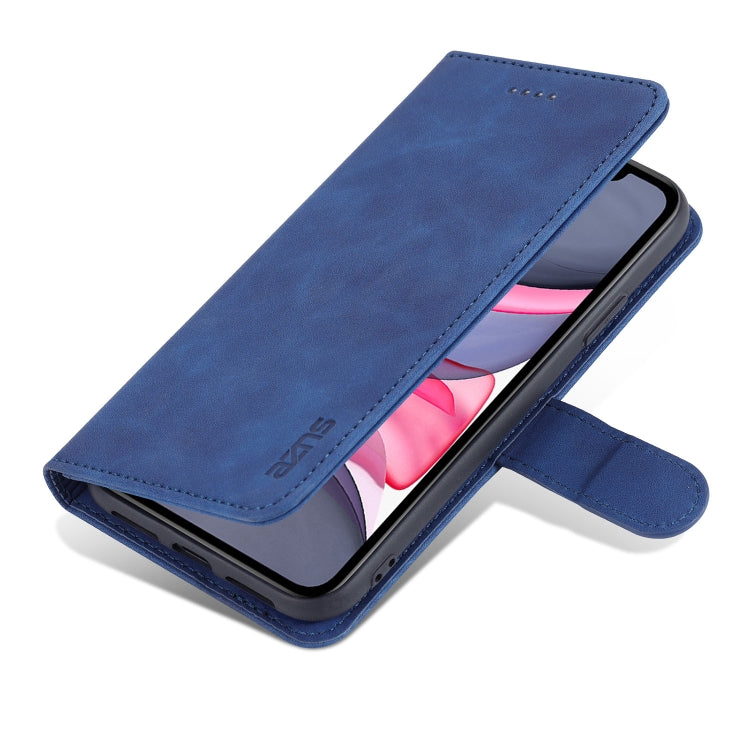 For iPhone 11 AZNS Skin Feel Calf Texture Horizontal Flip Leather Case with Card Slots & Holder & Wallet (Blue) - iPhone 11 Cases by AZNS | Online Shopping UK | buy2fix