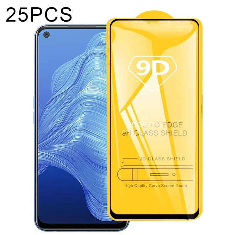 For OPPO Realme 7 5G / 7i / 7 Global / 7 Asia 25 PCS 9D Full Glue Full Screen Tempered Glass Film - Realme Tempered Glass by buy2fix | Online Shopping UK | buy2fix