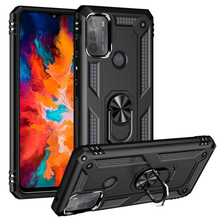 For Motorola Moto G50 Shockproof TPU + PC Protective Case with 360 Degree Rotating Holder(Black) - Motorola Cases by buy2fix | Online Shopping UK | buy2fix