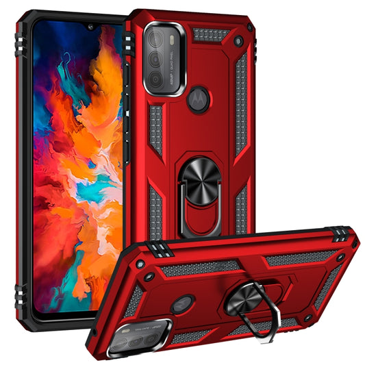 For Motorola Moto G50 Shockproof TPU + PC Protective Case with 360 Degree Rotating Holder(Red) - Motorola Cases by buy2fix | Online Shopping UK | buy2fix