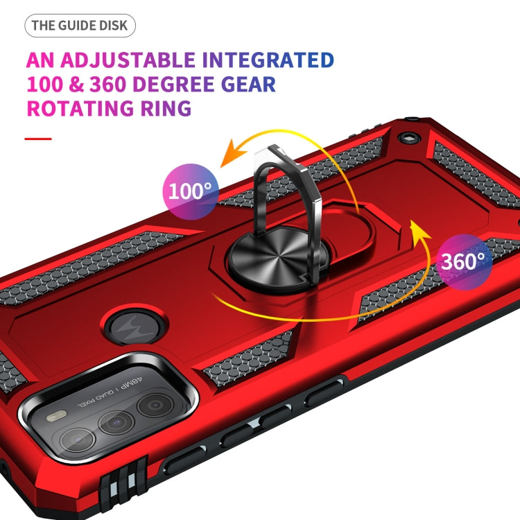 For Motorola Moto G50 Shockproof TPU + PC Protective Case with 360 Degree Rotating Holder(Red) - Motorola Cases by buy2fix | Online Shopping UK | buy2fix