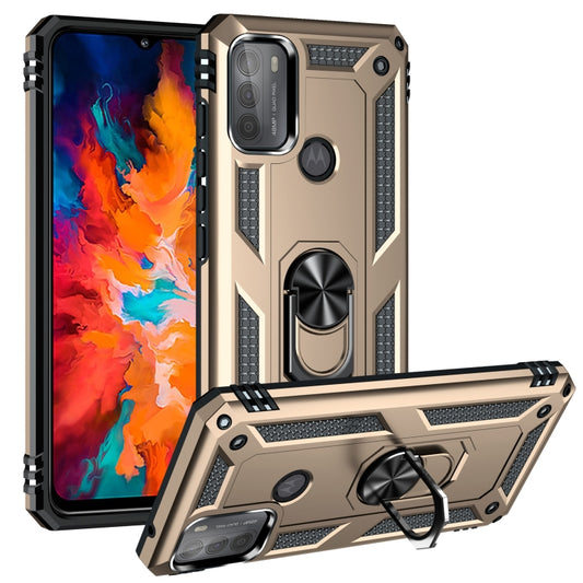 For Motorola Moto G50 Shockproof TPU + PC Protective Case with 360 Degree Rotating Holder(Gold) - Motorola Cases by buy2fix | Online Shopping UK | buy2fix
