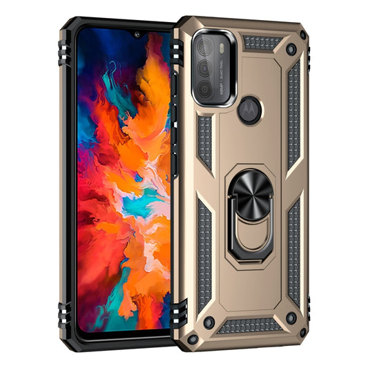 For Motorola Moto G50 Shockproof TPU + PC Protective Case with 360 Degree Rotating Holder(Gold) - Motorola Cases by buy2fix | Online Shopping UK | buy2fix