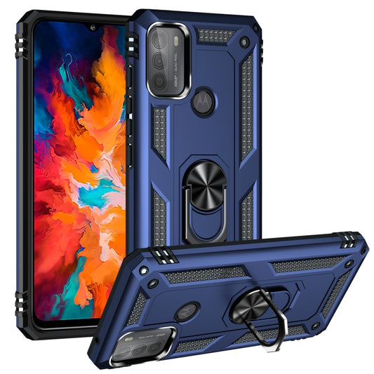 For Motorola Moto G50 Shockproof TPU + PC Protective Case with 360 Degree Rotating Holder(Blue) - Motorola Cases by buy2fix | Online Shopping UK | buy2fix