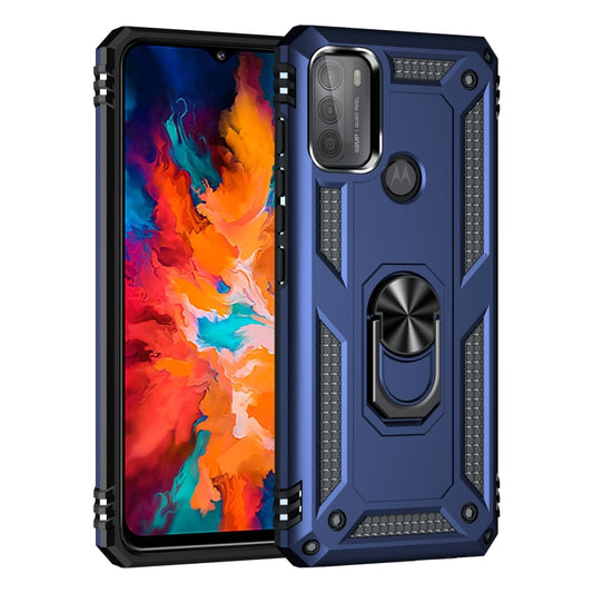 For Motorola Moto G50 Shockproof TPU + PC Protective Case with 360 Degree Rotating Holder(Blue) - Motorola Cases by buy2fix | Online Shopping UK | buy2fix