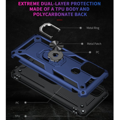 For Motorola Moto G50 Shockproof TPU + PC Protective Case with 360 Degree Rotating Holder(Blue) by buy2fix