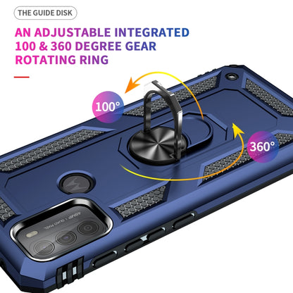 For Motorola Moto G50 Shockproof TPU + PC Protective Case with 360 Degree Rotating Holder(Blue) by buy2fix