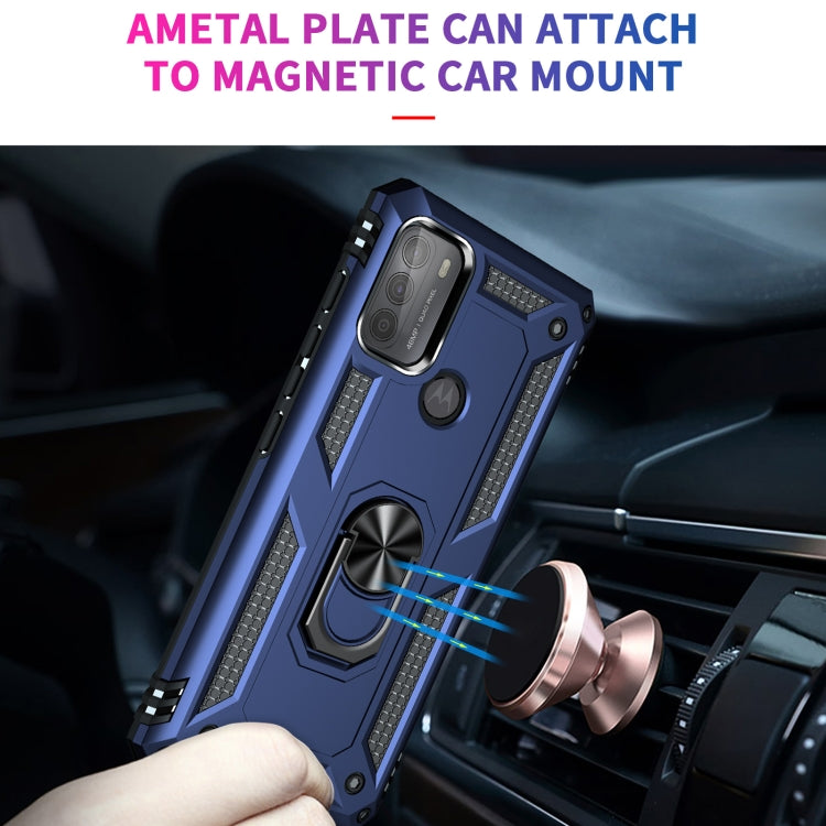 For Motorola Moto G50 Shockproof TPU + PC Protective Case with 360 Degree Rotating Holder(Blue) by buy2fix