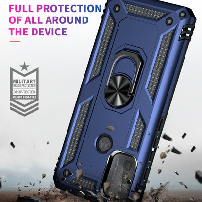 For Motorola Moto G50 Shockproof TPU + PC Protective Case with 360 Degree Rotating Holder(Blue) by buy2fix