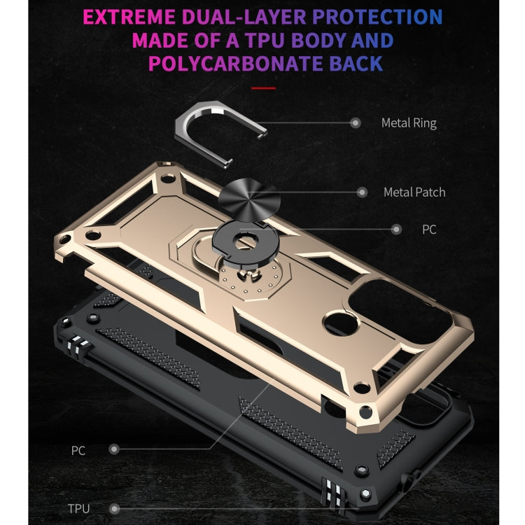 For Motorola Moto G60 / G40 Fusion Shockproof TPU + PC Protective Case with 360 Degree Rotating Holder(Gold) - Motorola Cases by buy2fix | Online Shopping UK | buy2fix