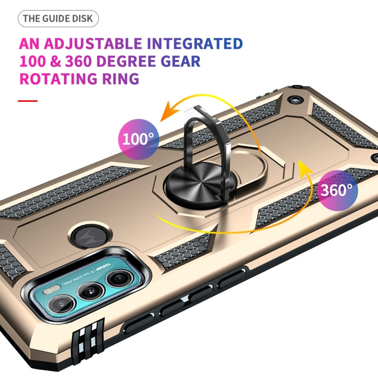 For Motorola Moto G60 / G40 Fusion Shockproof TPU + PC Protective Case with 360 Degree Rotating Holder(Gold) - Motorola Cases by buy2fix | Online Shopping UK | buy2fix