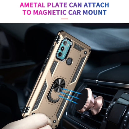 For Motorola Moto G60 / G40 Fusion Shockproof TPU + PC Protective Case with 360 Degree Rotating Holder(Gold) - Motorola Cases by buy2fix | Online Shopping UK | buy2fix