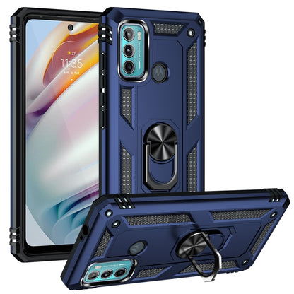 For Motorola Moto G60 / G40 Fusion Shockproof TPU + PC Protective Case with 360 Degree Rotating Holder(Blue) - Motorola Cases by buy2fix | Online Shopping UK | buy2fix