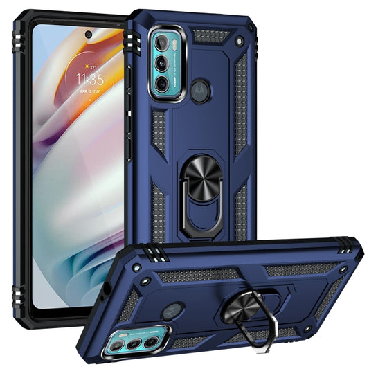 For Motorola Moto G60 / G40 Fusion Shockproof TPU + PC Protective Case with 360 Degree Rotating Holder(Blue) - Motorola Cases by buy2fix | Online Shopping UK | buy2fix