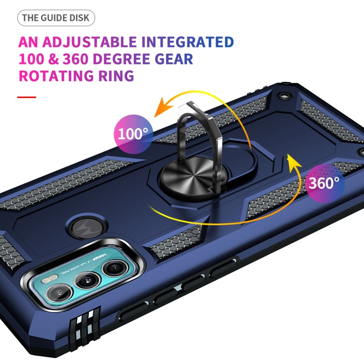 For Motorola Moto G60 / G40 Fusion Shockproof TPU + PC Protective Case with 360 Degree Rotating Holder(Blue) - Motorola Cases by buy2fix | Online Shopping UK | buy2fix