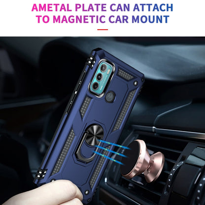 For Motorola Moto G60 / G40 Fusion Shockproof TPU + PC Protective Case with 360 Degree Rotating Holder(Blue) - Motorola Cases by buy2fix | Online Shopping UK | buy2fix