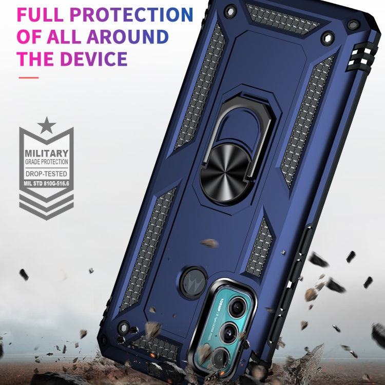 For Motorola Moto G60 / G40 Fusion Shockproof TPU + PC Protective Case with 360 Degree Rotating Holder(Blue) - Motorola Cases by buy2fix | Online Shopping UK | buy2fix