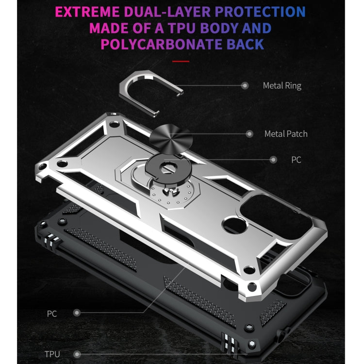 For Motorola Moto G60 / G40 Fusion Shockproof TPU + PC Protective Case with 360 Degree Rotating Holder(Silver) - Motorola Cases by buy2fix | Online Shopping UK | buy2fix