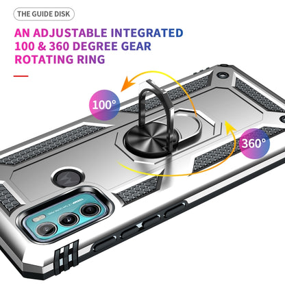 For Motorola Moto G60 / G40 Fusion Shockproof TPU + PC Protective Case with 360 Degree Rotating Holder(Silver) - Motorola Cases by buy2fix | Online Shopping UK | buy2fix