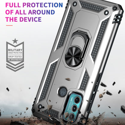 For Motorola Moto G60 / G40 Fusion Shockproof TPU + PC Protective Case with 360 Degree Rotating Holder(Silver) - Motorola Cases by buy2fix | Online Shopping UK | buy2fix