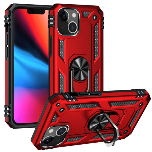 For iPhone 13 mini Shockproof TPU + PC Protective Case with 360 Degree Rotating Holder (Red) - iPhone 13 mini Cases by buy2fix | Online Shopping UK | buy2fix