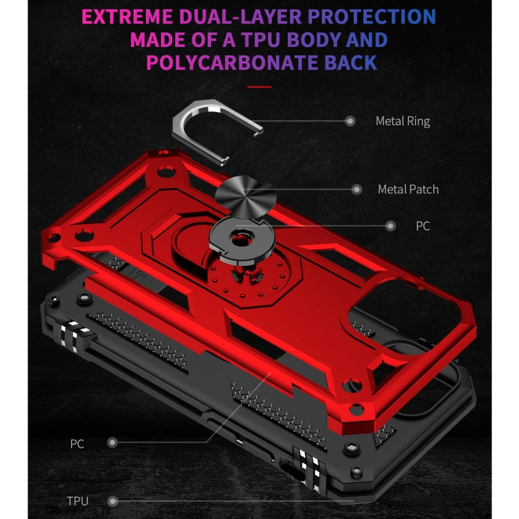 For iPhone 13 mini Shockproof TPU + PC Protective Case with 360 Degree Rotating Holder (Red) - iPhone 13 mini Cases by buy2fix | Online Shopping UK | buy2fix