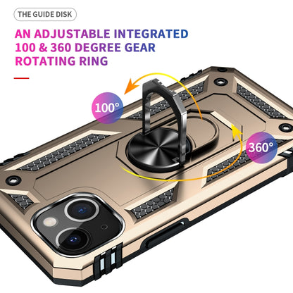 For iPhone 13 mini Shockproof TPU + PC Protective Case with 360 Degree Rotating Holder (Gold) - iPhone 13 mini Cases by buy2fix | Online Shopping UK | buy2fix