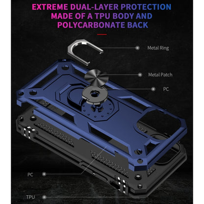 For iPhone 13 mini Shockproof TPU + PC Protective Case with 360 Degree Rotating Holder (Blue) - iPhone 13 mini Cases by buy2fix | Online Shopping UK | buy2fix