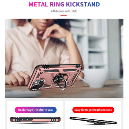 For iPhone 13 mini Shockproof TPU + PC Protective Case with 360 Degree Rotating Holder (Rose Gold) - iPhone 13 mini Cases by buy2fix | Online Shopping UK | buy2fix