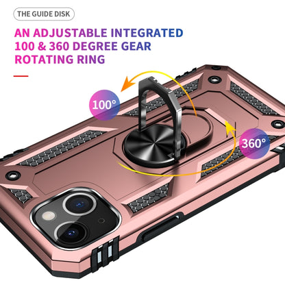 For iPhone 13 mini Shockproof TPU + PC Protective Case with 360 Degree Rotating Holder (Rose Gold) - iPhone 13 mini Cases by buy2fix | Online Shopping UK | buy2fix