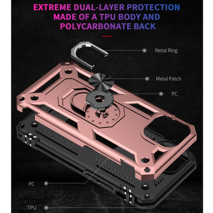 For iPhone 13 mini Shockproof TPU + PC Protective Case with 360 Degree Rotating Holder (Rose Gold) - iPhone 13 mini Cases by buy2fix | Online Shopping UK | buy2fix
