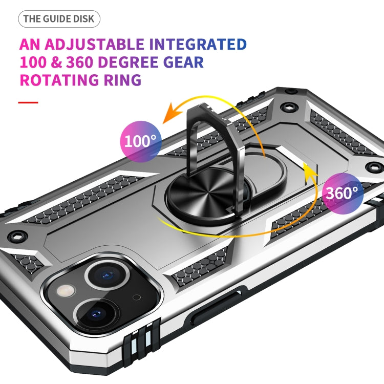 For iPhone 13 mini Shockproof TPU + PC Protective Case with 360 Degree Rotating Holder (Silver) - iPhone 13 mini Cases by buy2fix | Online Shopping UK | buy2fix