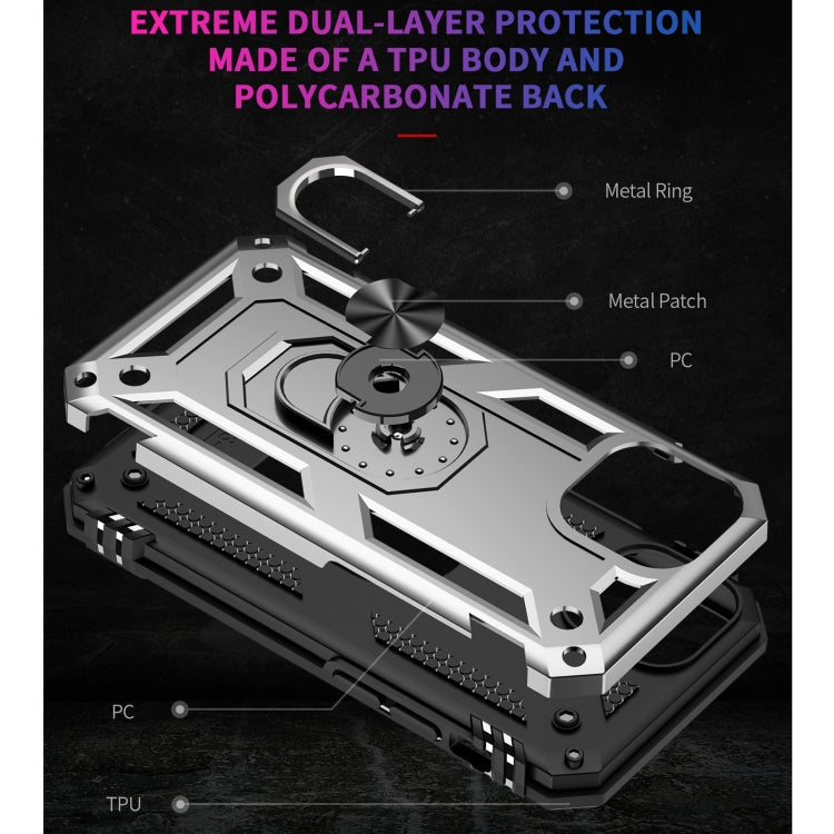 For iPhone 13 mini Shockproof TPU + PC Protective Case with 360 Degree Rotating Holder (Silver) - iPhone 13 mini Cases by buy2fix | Online Shopping UK | buy2fix