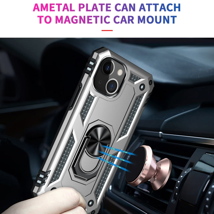 For iPhone 13 mini Shockproof TPU + PC Protective Case with 360 Degree Rotating Holder (Silver) - iPhone 13 mini Cases by buy2fix | Online Shopping UK | buy2fix