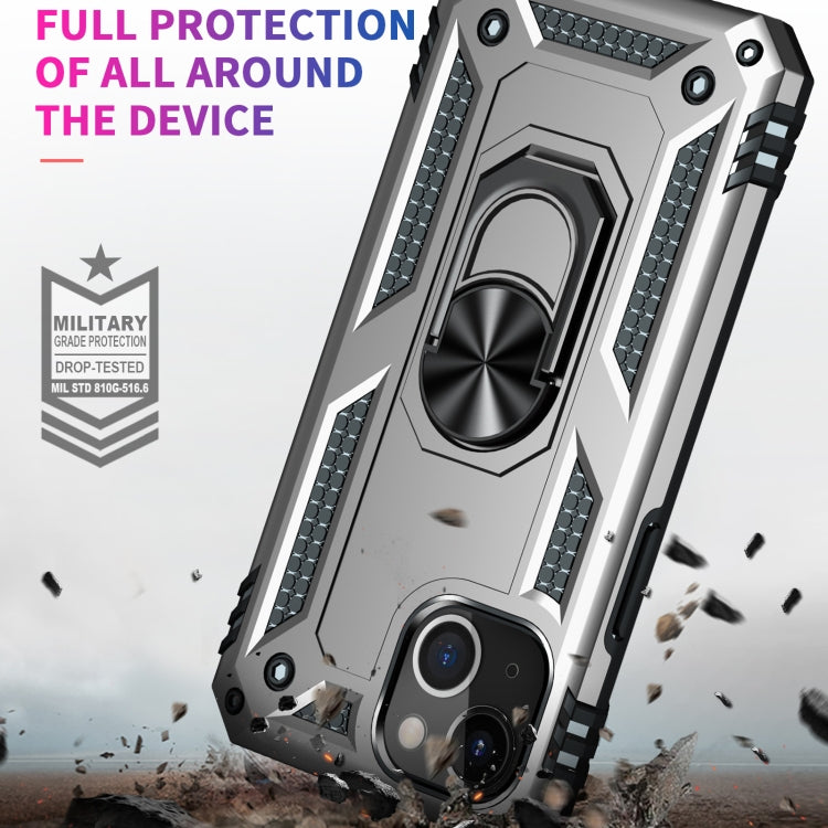 For iPhone 13 mini Shockproof TPU + PC Protective Case with 360 Degree Rotating Holder (Silver) - iPhone 13 mini Cases by buy2fix | Online Shopping UK | buy2fix