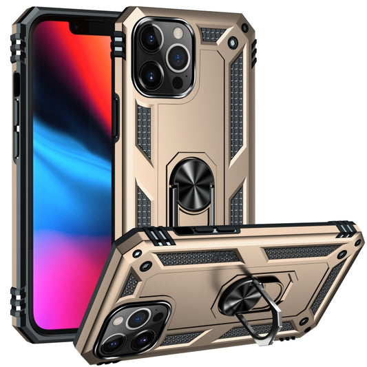 For iPhone 13 Pro Shockproof TPU + PC Protective Case with 360 Degree Rotating Holder (Gold) - iPhone 13 Pro Cases by buy2fix | Online Shopping UK | buy2fix