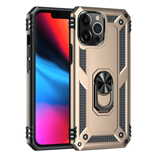For iPhone 13 Pro Shockproof TPU + PC Protective Case with 360 Degree Rotating Holder (Gold) - iPhone 13 Pro Cases by buy2fix | Online Shopping UK | buy2fix