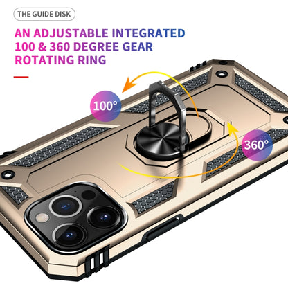 For iPhone 13 Pro Shockproof TPU + PC Protective Case with 360 Degree Rotating Holder (Gold) - iPhone 13 Pro Cases by buy2fix | Online Shopping UK | buy2fix