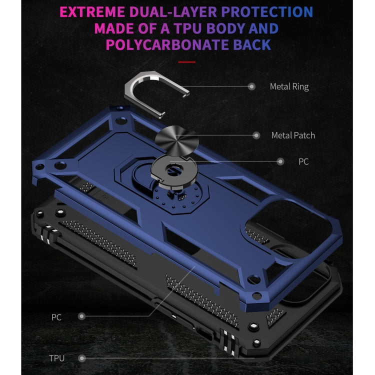 For iPhone 13 Pro Shockproof TPU + PC Protective Case with 360 Degree Rotating Holder (Blue) - iPhone 13 Pro Cases by buy2fix | Online Shopping UK | buy2fix