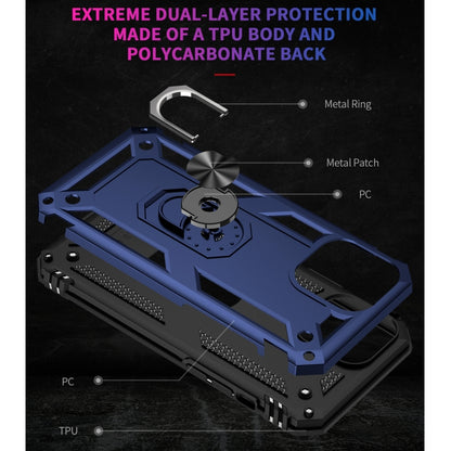 For iPhone 13 Pro Shockproof TPU + PC Protective Case with 360 Degree Rotating Holder (Blue) - iPhone 13 Pro Cases by buy2fix | Online Shopping UK | buy2fix
