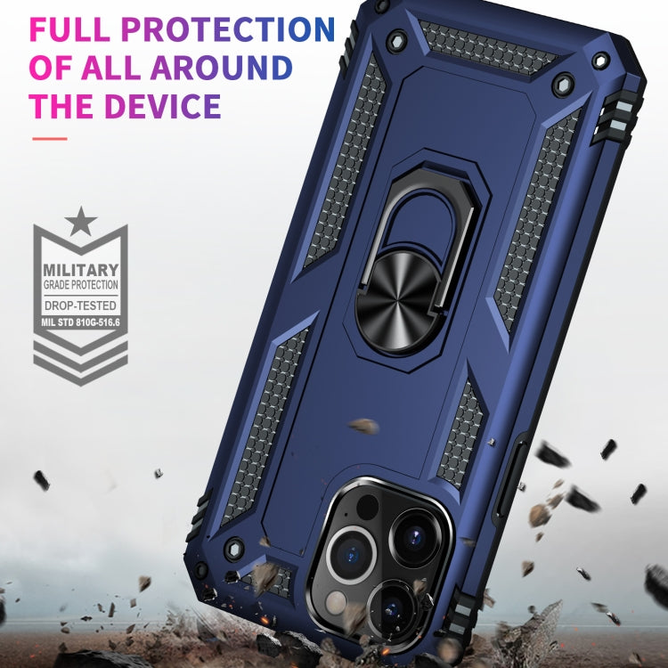 For iPhone 13 Pro Shockproof TPU + PC Protective Case with 360 Degree Rotating Holder (Blue) - iPhone 13 Pro Cases by buy2fix | Online Shopping UK | buy2fix