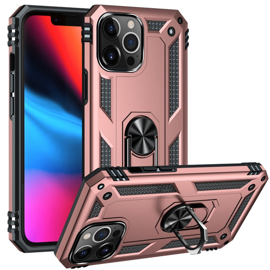 For iPhone 13 Pro Shockproof TPU + PC Protective Case with 360 Degree Rotating Holder (Rose Gold) - iPhone 13 Pro Cases by buy2fix | Online Shopping UK | buy2fix