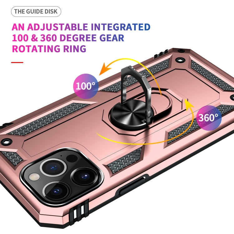 For iPhone 13 Pro Shockproof TPU + PC Protective Case with 360 Degree Rotating Holder (Rose Gold) - iPhone 13 Pro Cases by buy2fix | Online Shopping UK | buy2fix