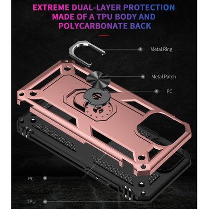 For iPhone 13 Pro Shockproof TPU + PC Protective Case with 360 Degree Rotating Holder (Rose Gold) - iPhone 13 Pro Cases by buy2fix | Online Shopping UK | buy2fix