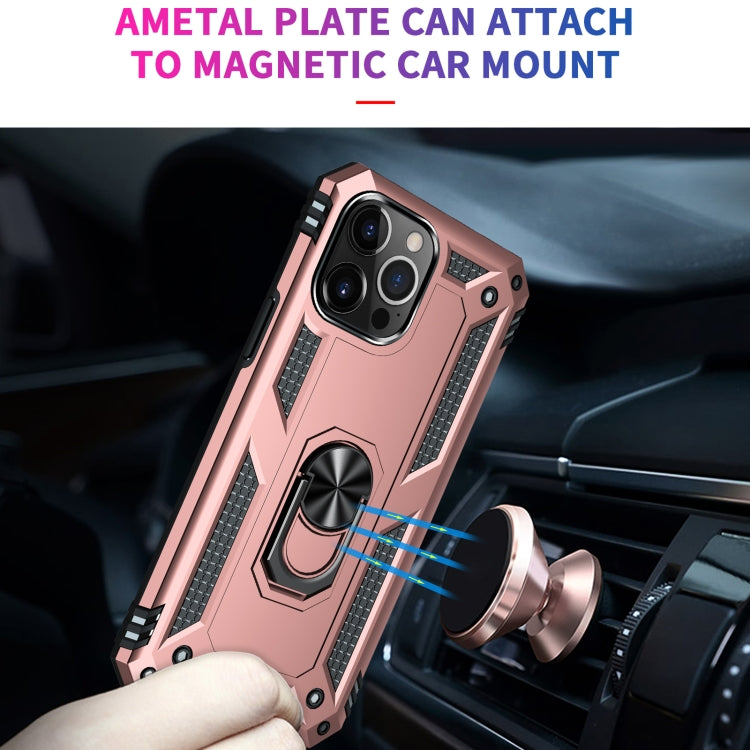 For iPhone 13 Pro Shockproof TPU + PC Protective Case with 360 Degree Rotating Holder (Rose Gold) - iPhone 13 Pro Cases by buy2fix | Online Shopping UK | buy2fix