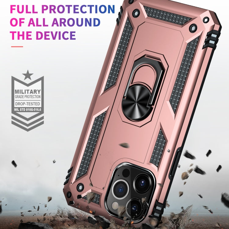 For iPhone 13 Pro Shockproof TPU + PC Protective Case with 360 Degree Rotating Holder (Rose Gold) - iPhone 13 Pro Cases by buy2fix | Online Shopping UK | buy2fix