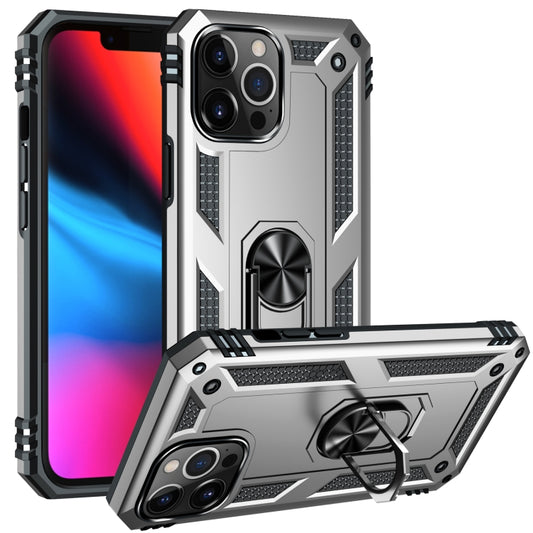 For iPhone 13 Pro Shockproof TPU + PC Protective Case with 360 Degree Rotating Holder (Silver) - iPhone 13 Pro Cases by buy2fix | Online Shopping UK | buy2fix