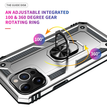For iPhone 13 Pro Shockproof TPU + PC Protective Case with 360 Degree Rotating Holder (Silver) - iPhone 13 Pro Cases by buy2fix | Online Shopping UK | buy2fix