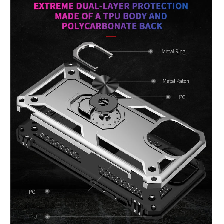 For iPhone 13 Pro Shockproof TPU + PC Protective Case with 360 Degree Rotating Holder (Silver) - iPhone 13 Pro Cases by buy2fix | Online Shopping UK | buy2fix